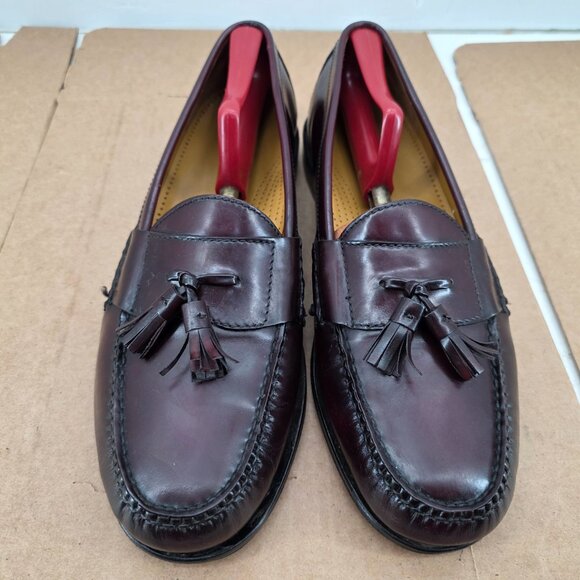 Cole Haan Men's Burgundy Leather Pinch Tassel Loafer Slip-On Shoe Size 12D 03507 - Picture 2 of 9